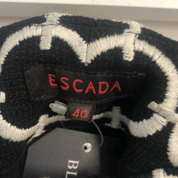 Escada Black and White Geometric-Jacquard Pencil Skirt - Picture 7 of 7